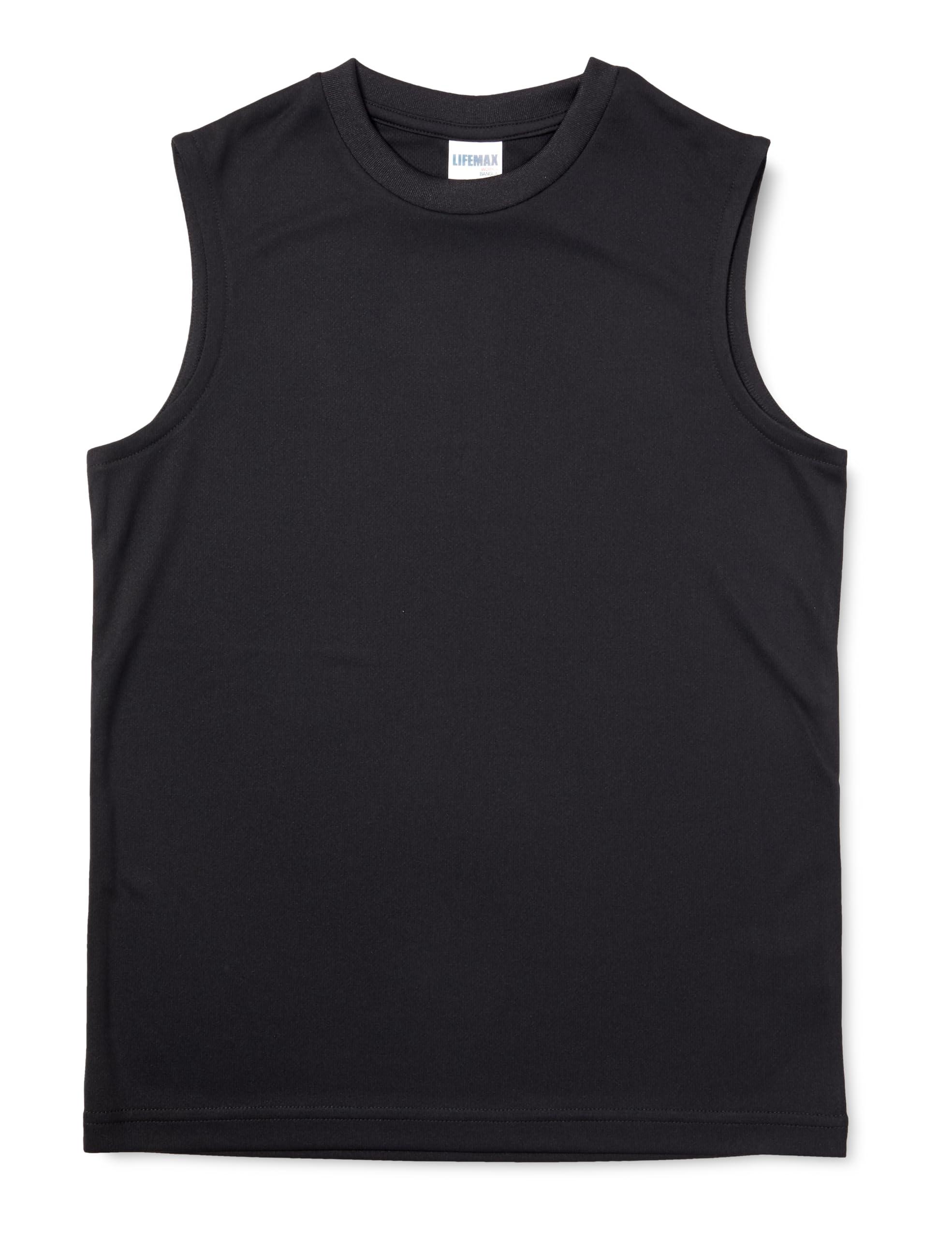 [LifeMax] Sleeveless T-Shirt (Polygiene® treatment prevents sweat odor) MS1165 Black