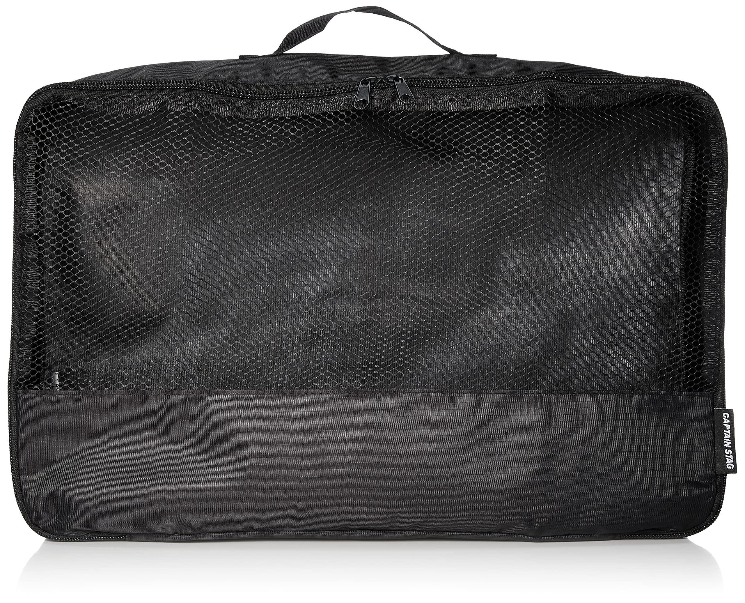 CAPTAIN STAG Travel Pouch Travel Case Gadget Case Travel Business Trip Packing Clothing Storage Width 41 x Depth 27 x Height 9cm L Size Black UV-3004