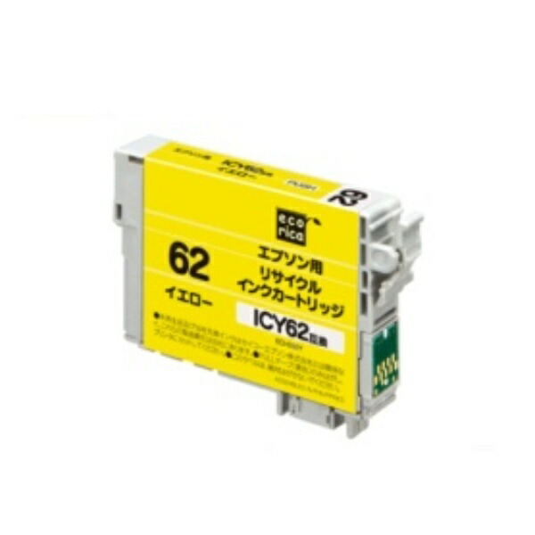 Ecolica Recycled Ink Cartridge Yellow (Pigment) [Epson: ICY62 Compatible] ECI-E62Y 1 piece
