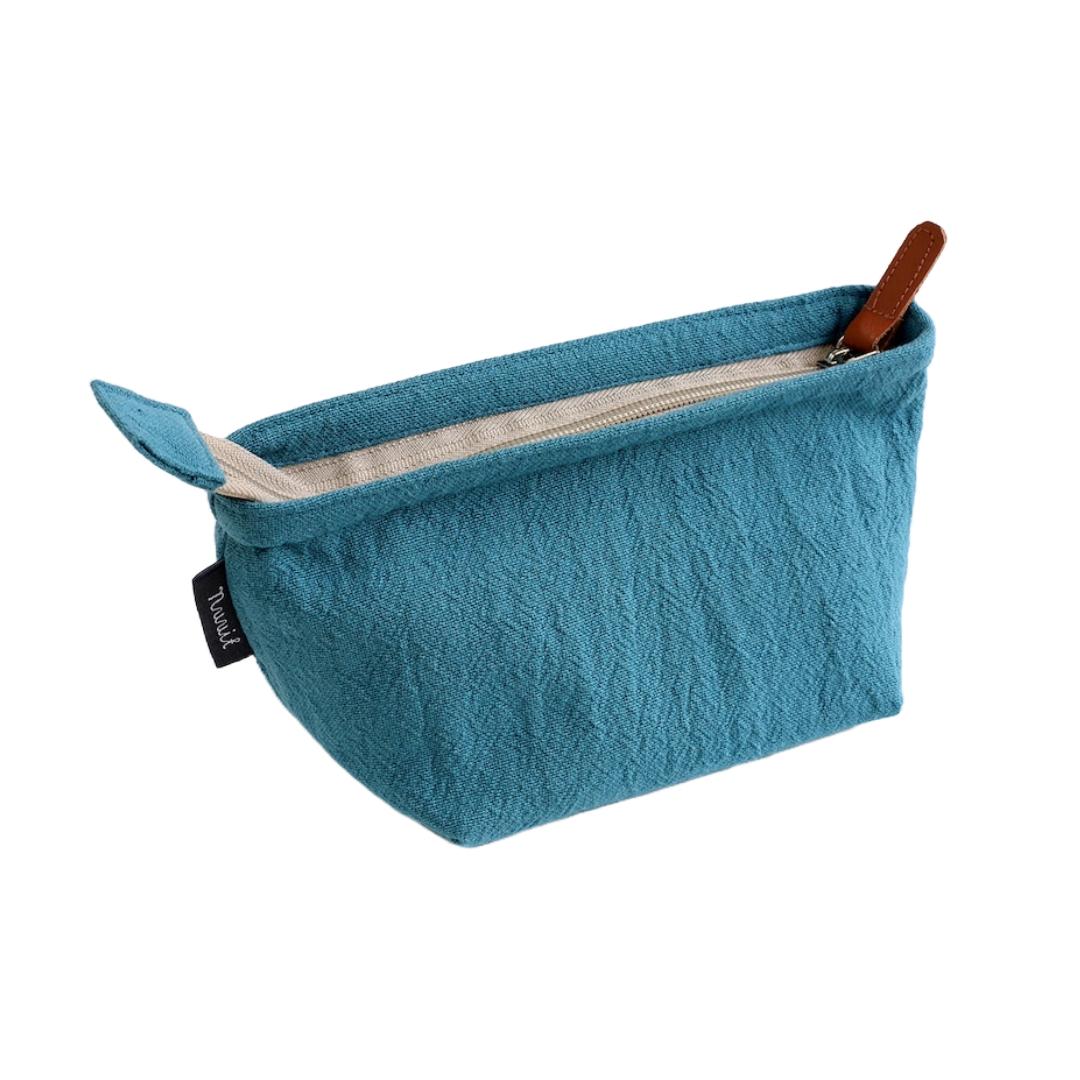 Atelier Nui Washed Cotton Pouch Blue