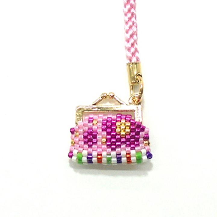 HOBBIX Bead Kit Kyoto Nishijin Pattern Coin Purse Netsuke Peach Blossom PB-152