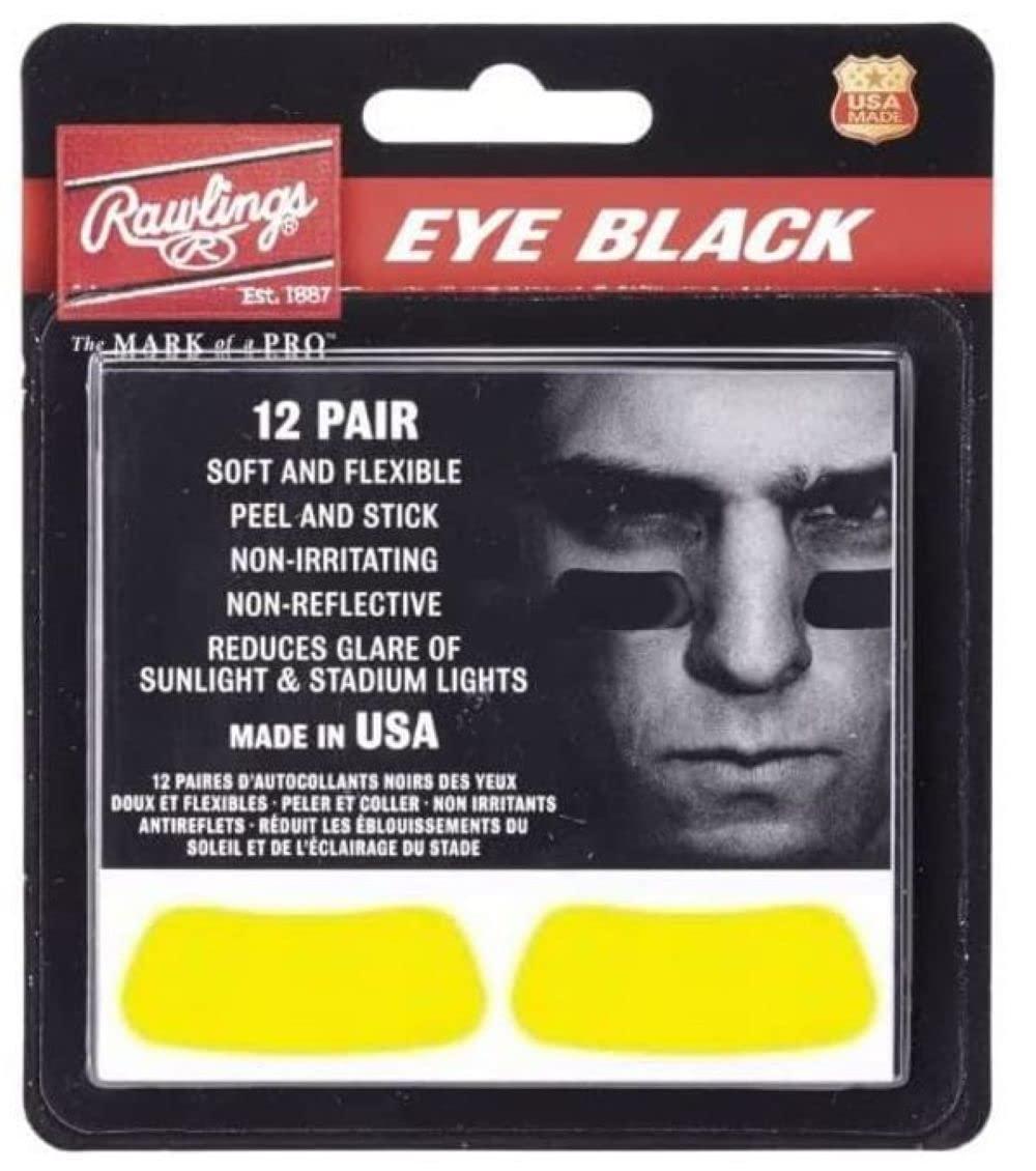 Rawlings Baseball Eye Black Seal Type EB12 Yellow 12 Pairs (24 Sheets)