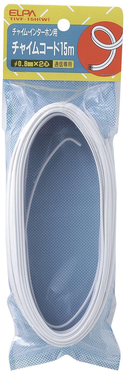 ELPA Chime Cord Intercom Wiring 15m 0.8mm × 2-core White TIVF-15H(W)