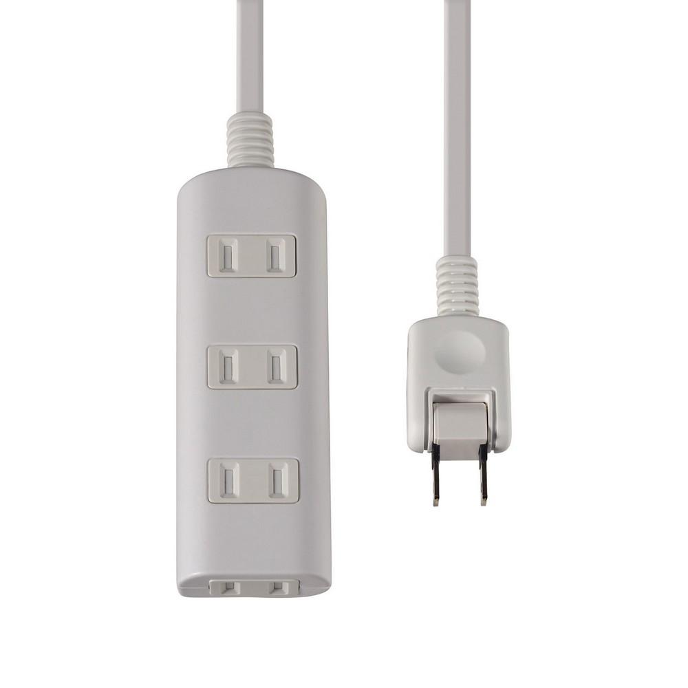 ELPA Tap-Run Power Strip with Door, Extension Cord, 125V, 1m, 4 Outlets, White WBT-N4010B(W)