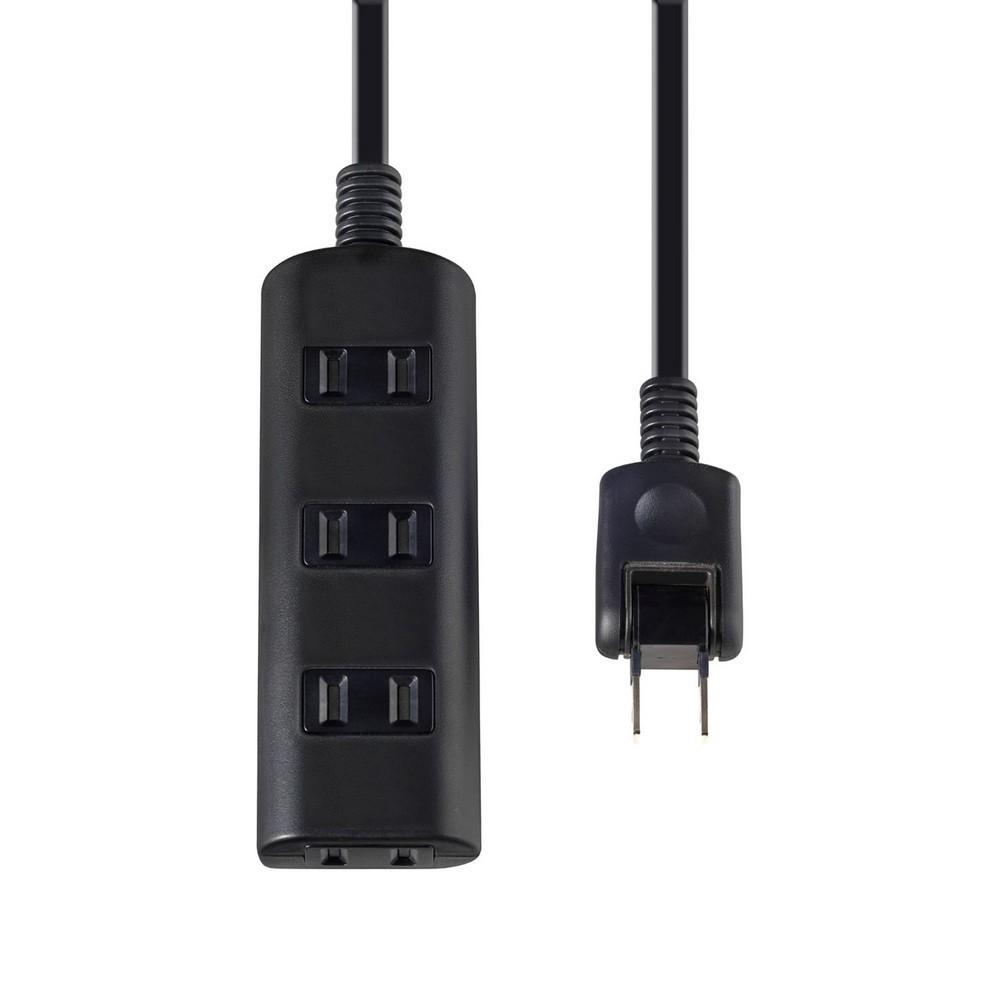 ELPA Tap-Run Power Strip with Door, Extension Cord, 125V, 1m, 4 Outlets, Black WBT-N4010B(BK)