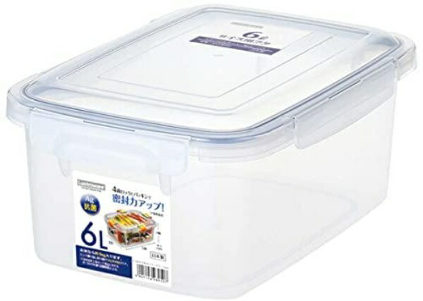 Iwasaki Kogyo Lastroware Storage Container SL Jumbo Case Large Capacity Case 6 Liters Airtight Antibacterial Made in Japan Plastic Rice Container 5kg Large Storage Case with Lid B-2895 KN