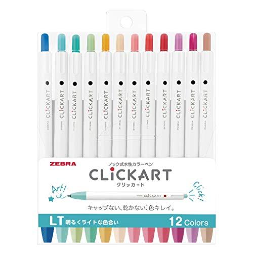 Zebra Water-Based Pen Clickart LT 12-Color Set WYSS22-12CLT
