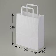 Heyko Handle Paper Bag Flat Handle H25CB 20-1 White 20x9x24cm 50 Sheets