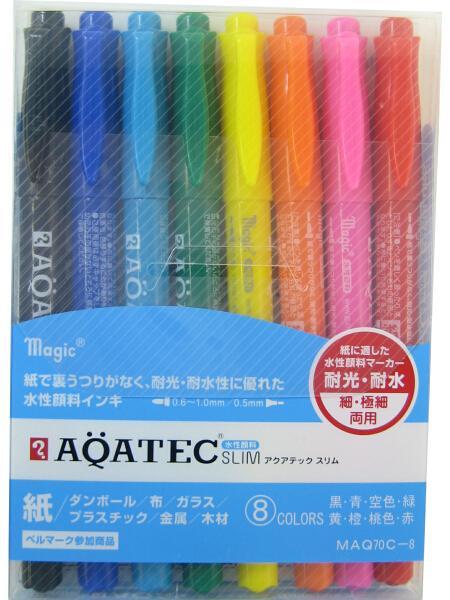 Teranishi Chemical Magic Water-Based Pen Aqua Tex Slim 8 Colors MAQ70C-8