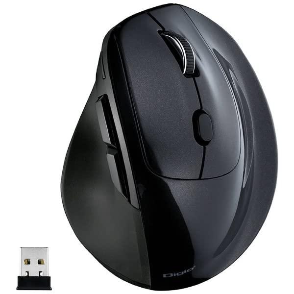 Nakabayashi Digio2 Ergonomic Mouse High-Speed Scroll Wireless 5-Button BlueLED Black MUS-RKF176BK