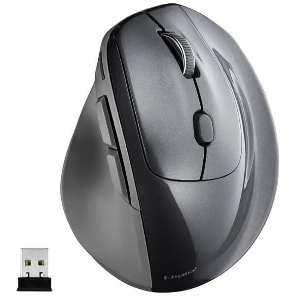 Nakabayashi Digio2 Ergonomic Mouse High-Speed Scroll Wireless 5-Button BlueLED Gray MUS-RKF176GY