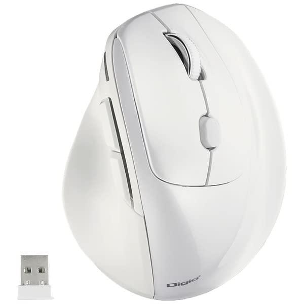 Nakabayashi Digio2 Ergonomic Mouse High-Speed Scroll Wireless 5-Button BlueLED White MUS-RKF176W