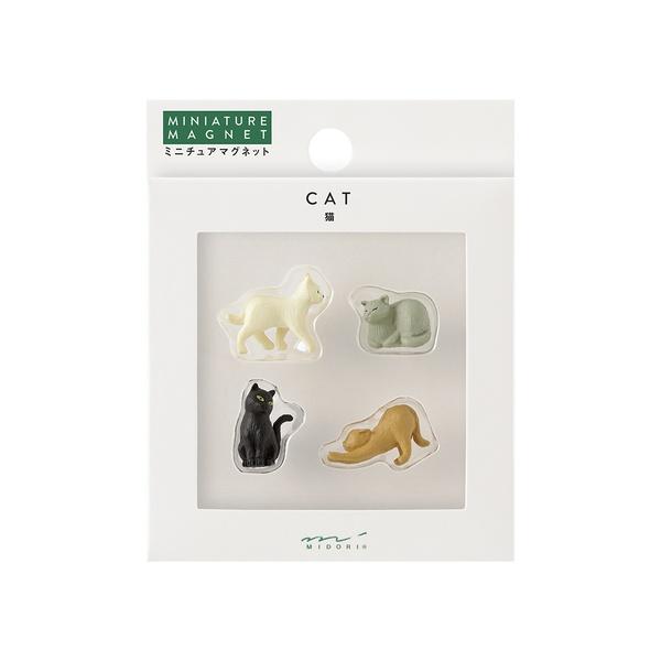 Midori Magnet Mini Magnets 4-Pack Cat Design 43421006