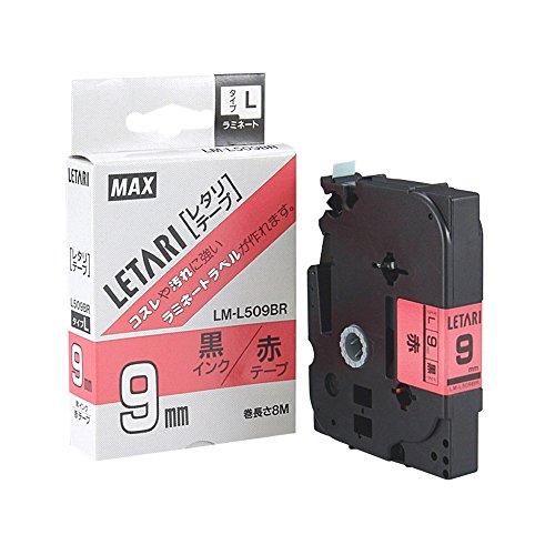 Max Beepop Mini Tape Cassette Tape Width: 9mm Red with Black Text LM-L509BR