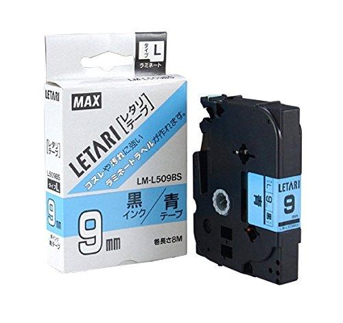 Max Beepop Mini Tape Cassette 9mm Width Blue with Black Text LM-L509BS