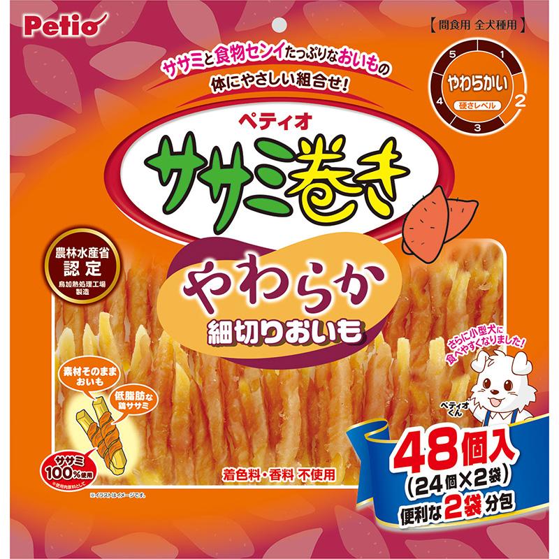 Petio Chicken Breast Roll with Soft Shredded Sweet Potato, 48-Piece Pack