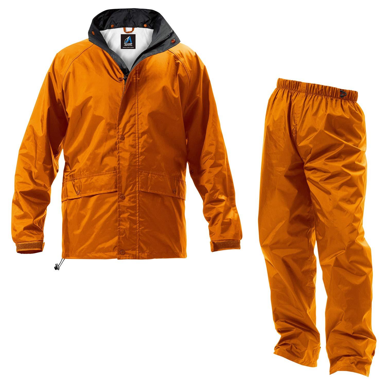 Mac Phoenix 2 Rain Suit Top and Bottom Waterproof Breathable Coating Orange 4L AS-7400