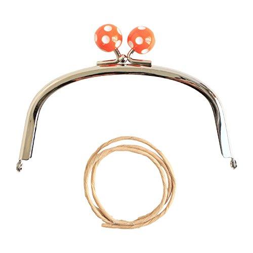 INAZUMA Paper Cord Dot Pattern Beaded Mouthpiece W12×H8.5cm Orange BK1297S-10