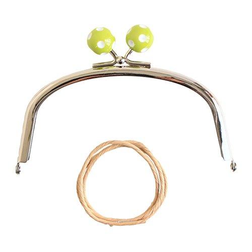 INAZUMA Inazuma Paper Cord Dot Pattern Beaded Mouthpiece W12×H8.5cm Light Green BK1297S-12