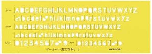 Uchida Template Alphabet and Number Ruler for Ballpoint Pens No.1 1-843-1201