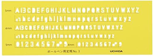 Uchida Template Alphabet and Number Ruler for Ballpoint Pens No.3 1-843-1203