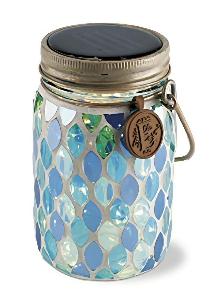 Kishima Etoile Solar Garden Light (S) Mosaic Glass Type BlueDrop・KL-10353 φ80×H135mm (excluding handle)