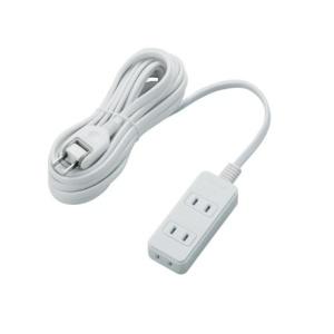 ELECOM Power Strip with Dust-Proof Shutters, 180° Swing Plugs for Easy Wiring, 3 Outlets, 5m, White T-ST02-22350WH