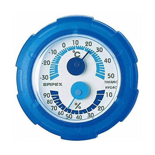 Empex Weather Station Thermometer & Hygrometer Sukuremini Temperature & Humidity Gauge Made in Japan Clear Blue TM-2386