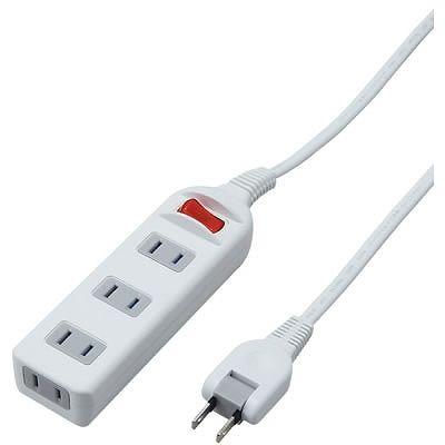 YAZAWA Fire-Resistant Shutter 4-Outlet Tap with Central Switch, White Y02S411WH