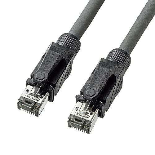 Sanwa Supply LAN Cable CAT6A STP 10Gbps/500MHz Gigabit Ethernet Cable with Snap-Proof RJ45 Connectors (0.5m) Gray KB-T6ASTP-005GY