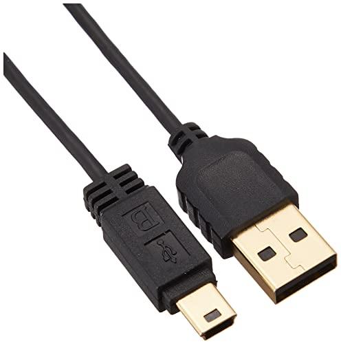 Sanwa Supply Ultra-Thin Mini USB Cable (Mini B Type, Black, 1.5m) KU-SLAMB515BKK
