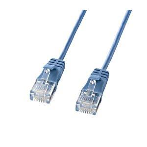 Sanwa Supply CAT6 Compliant LAN Cable Ultra-Thin Type 3.2mm Diameter (5m) 1Gbps/250MHz RJ45 Clip-Proof Blue KB-SL6-05BL