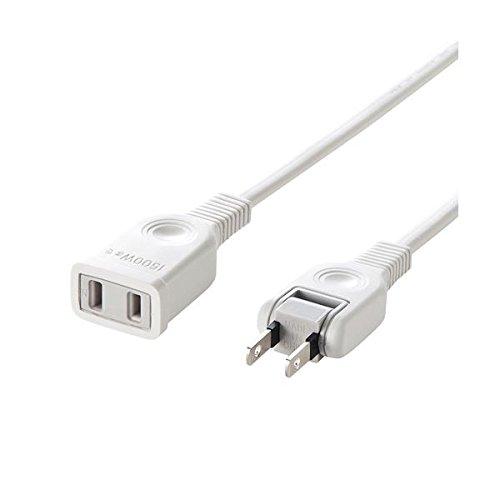 Sanwa Supply Power Extension Cord 3m with Tracking Fire Prevention Insulated Cap and Swing Plug TAP-EX2103 White