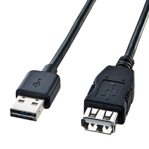 Sanwa Supply Reversible USB Extension Cable (Type A to Type A Female) 3m Black KU-REN3