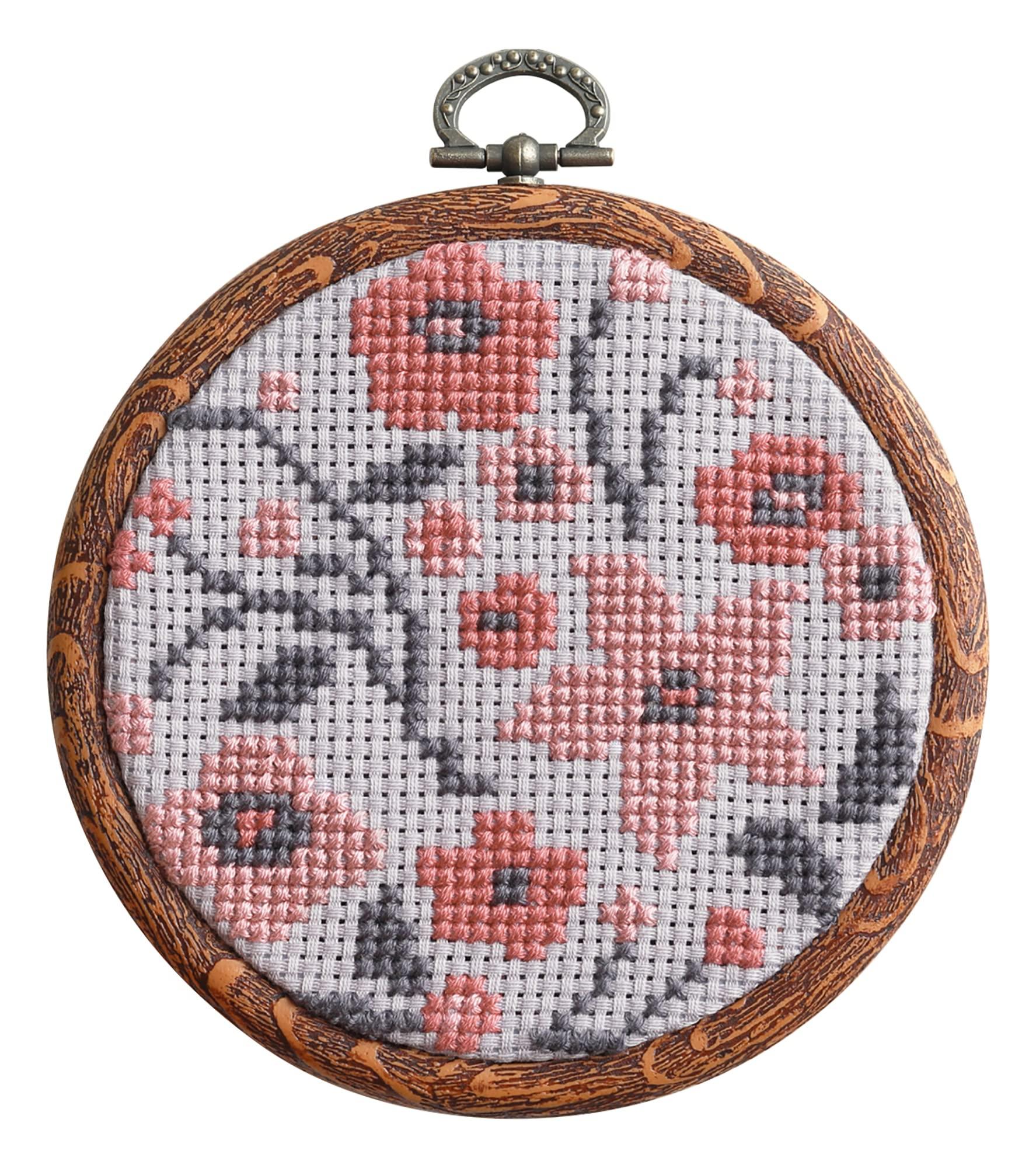 Olimpas Silk Cross Stitch Kit &Botanical Almond Flower 7557 with Hoop Included