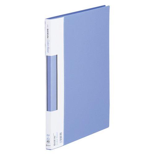 King Jim Clear File Color Base Side-In 40-Pocket A4 Vertical Blue 137C-B