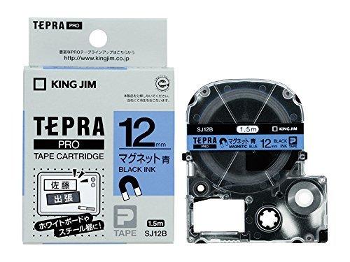 King Jim Tepla PRO Tape Cartridge Magnetic Tape 12mm Blue Label/Black Text Length 1.5m SJ12B