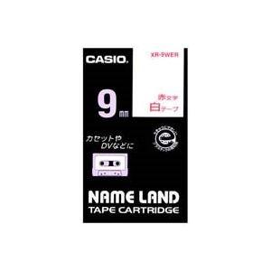 Genuine Casio NameLand Label Writer Tape 9mm XR-9WER White Background with Red Text