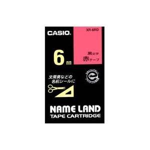 Genuine Casio LabelWriter NameLand Tape 6mm XR-6RD Red Background with Black Text