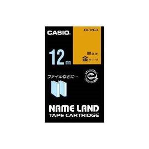Genuine Casio LabelWriter NameLand Tape 12mm XR-12GD Gold Background with Black Text