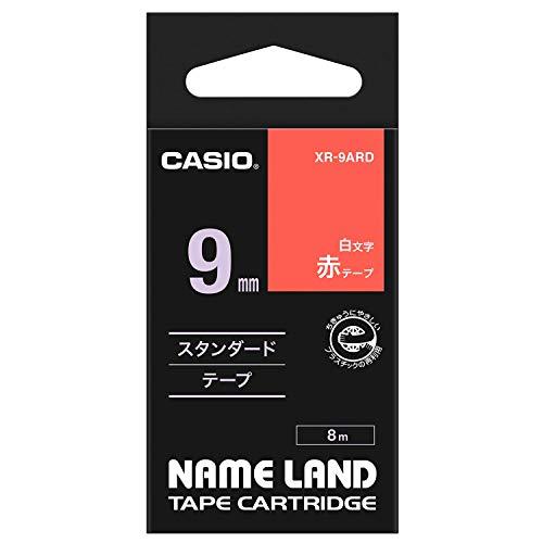 Casio LabelWriter NameLand Tape 9mm XR-9ARD Red with White Text
