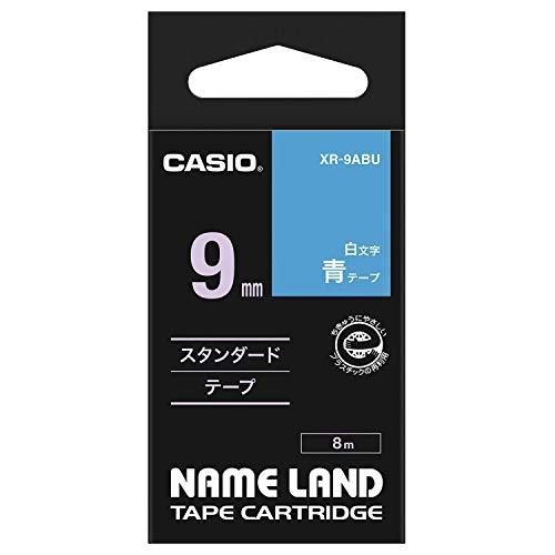 Casio LabelWriter NameLand Tape 9mm XR-9ABU Blue with White Text