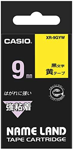 Casio LabelWriter NameLand Strong Adhesive Tape 9mm XR-9GYW Yellow