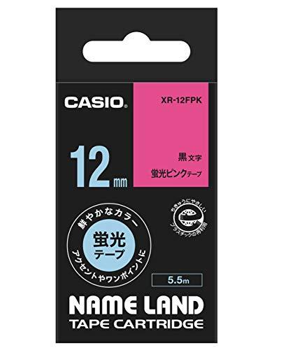Casio LabelWriter NameLand Tape 12mm XR-12FPK Fluorescent Pink