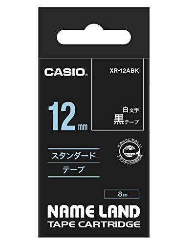 Casio LabelWriter NameLand Tape 12mm XR-12ABK Black with White Text