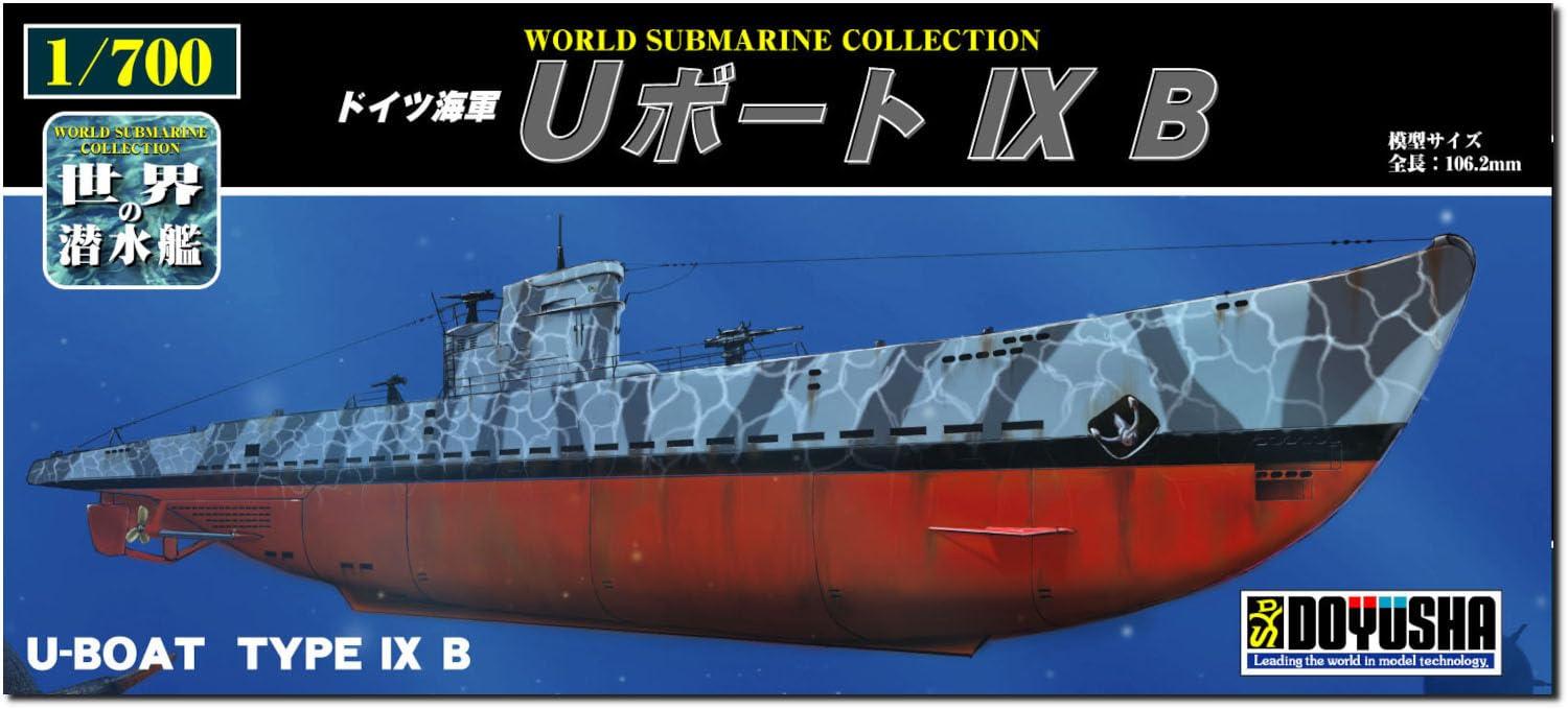 Doyusha 1/700 World Submarine Series No.6 German U-Boat IX B Plastic Model Kit WSC-6
