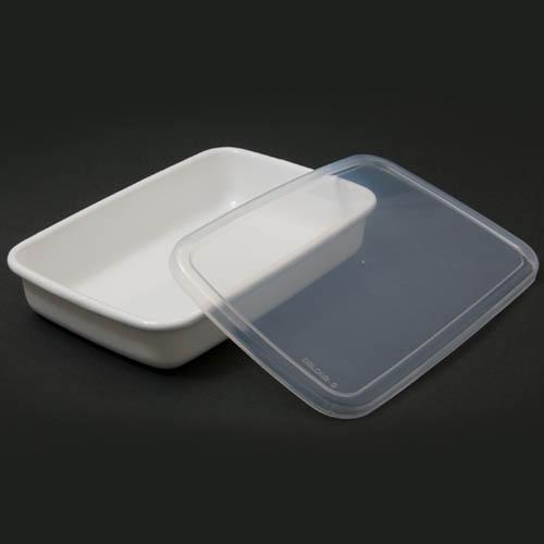 Nodahoro Enamel Storage Container, Heat-Resistant, Rectangular, Shallow Type, S Size, with Seal Lid, See-Through, White Series, Made in Japan WRA-S