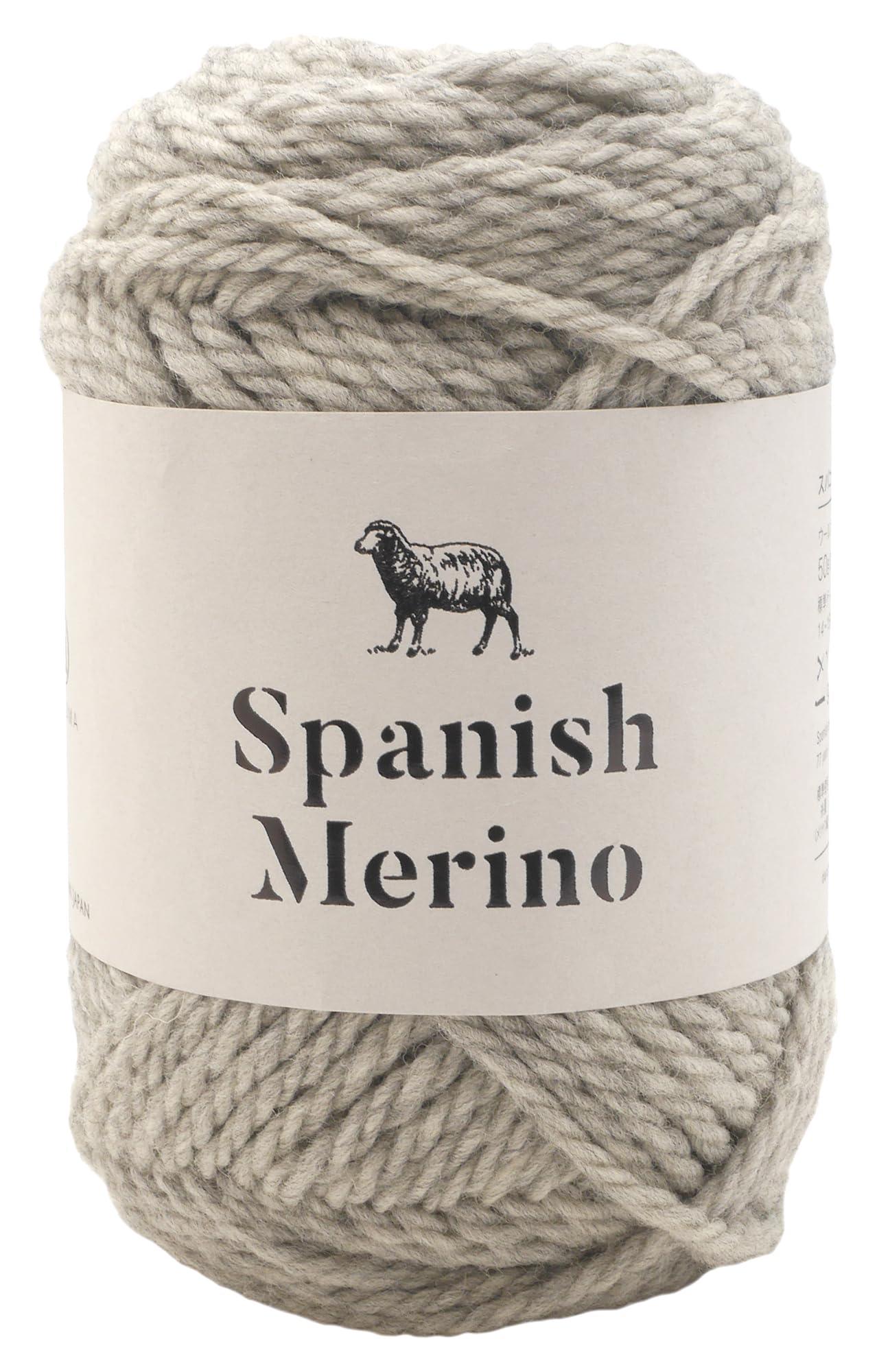 DARUMA Hand-Knitting Yarn Spanish Merino Extra Bulky COL. 5 Light Gray 50g Approx. 71m 6080