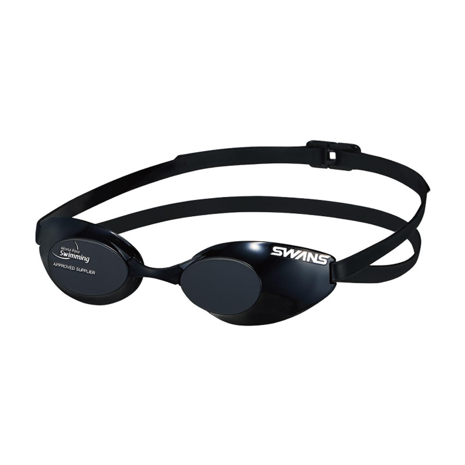 SWANS Japanese-made Swimming Goggles Competition Swimming Goggles Black Goggles For Visually Impaired Class WPS Certified BK BGSR10