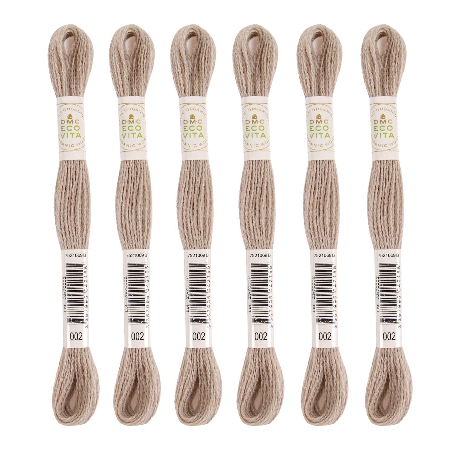 DMC Embroidery Thread Eco Vita Wool Thread 16m Length 6-Pack #002 Beige Family 360